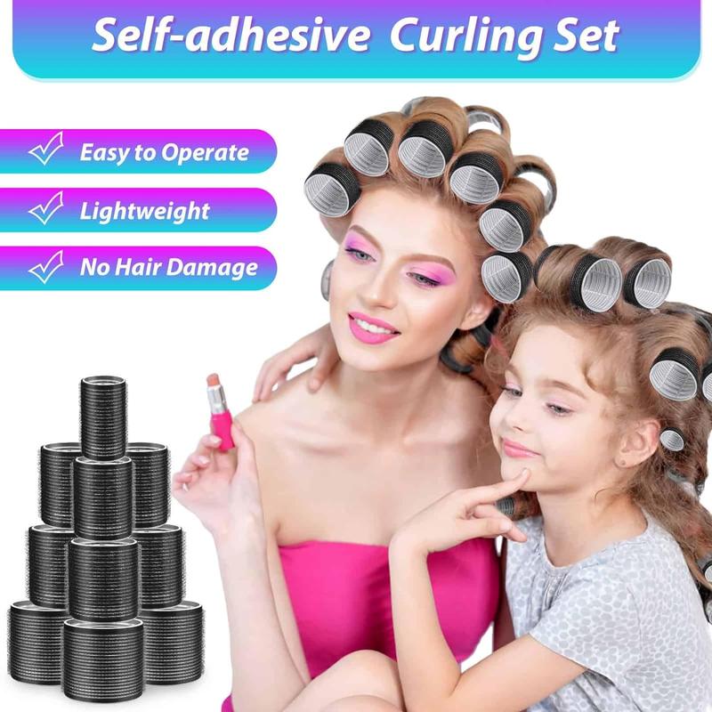 Hair Curlers & Hair Clips Set, 48pcs set Including 24 Hair Rollers & 24 Hair Clips, Heatless Hair Styling Tools for Long Medium Short Hair, Christmas Gift