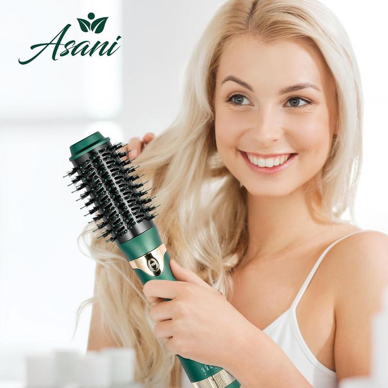 Hot Air Brush - Multipurpose Blow Dryer Brush with Interchangeable Heads, Heated Round Brush for Curling or Straightening, Volumizer and Styling Tool for All Hair Types Comfort Smooth Comfort Smooth Electrical Handle