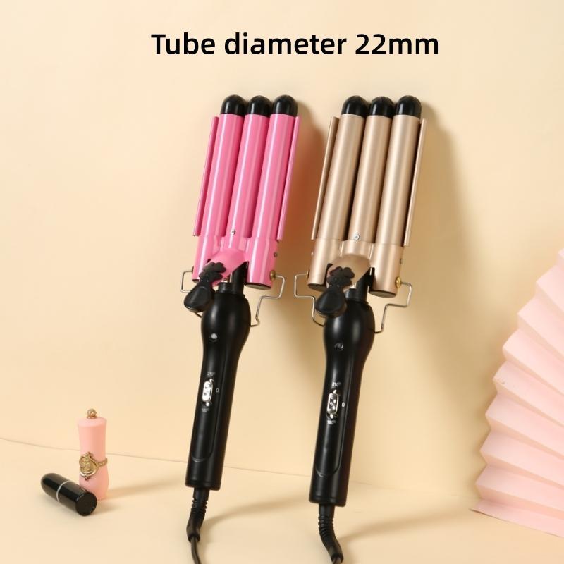 3 Barrels Hair Curler, 1 Box Adjustable Temperature 22mm Hair Curling Iron, Professional Hair Styling Tool for Women & Girls