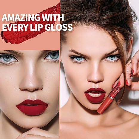 6Pcs Lipstick Makeup Set, Satin Texture Plumping Matte liquid Moisturizing Long-Lasting Wear Non-Stick Cup Not Fade Waterproof Smudge Proof Lip Gloss Suitable for All Occasions Party Festive, Girls and Women Makeup Accessories