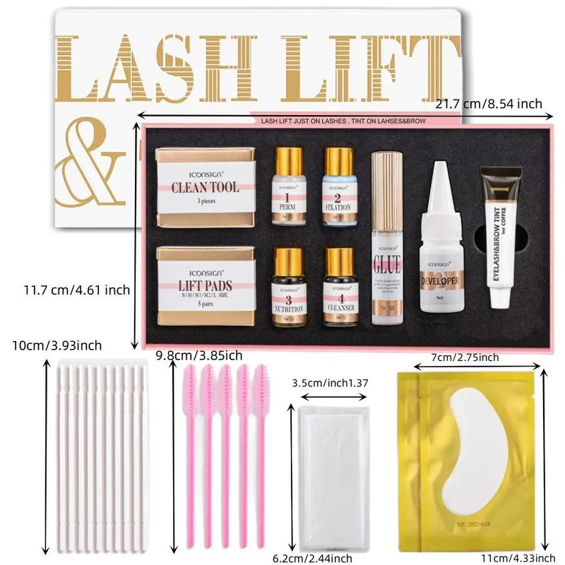 2 in 1 Lash & Brow Lift Kit, 1 Box Professional Eyelash & Eyebrow Set and Curling Eyelash Perm Kit, Complete Lash & Brow Transformation Kit for Home & Salon