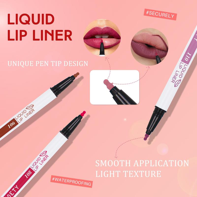 Long-lasting Lip Liner Set, 12pcs set Matte Lipstick, Sweat Proof Moisturizing Lip Liner, Suitable for All Occasions Lip Makeup, Girls and Women Makeup Accessories, Cosmetic Gift