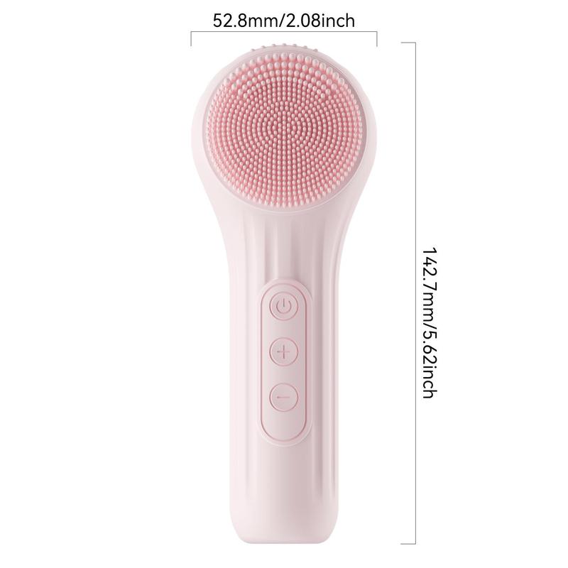 Rechargeable Portable Silicone Thermostatic Facial Cleansing Brush, High Frequency Vibration Facial Skin Care Brush, Facial Skin Care Tool for Women & Men