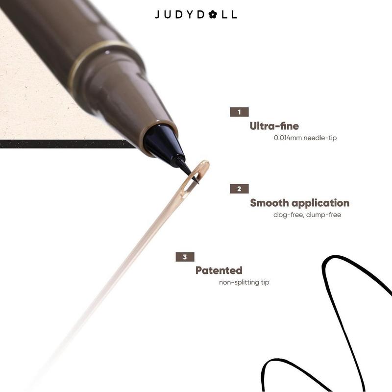 Judydoll 18° Angled Ultra-Fine Waterproof Liquid Eyeliner for Precise Eye Makeup Cosmetic