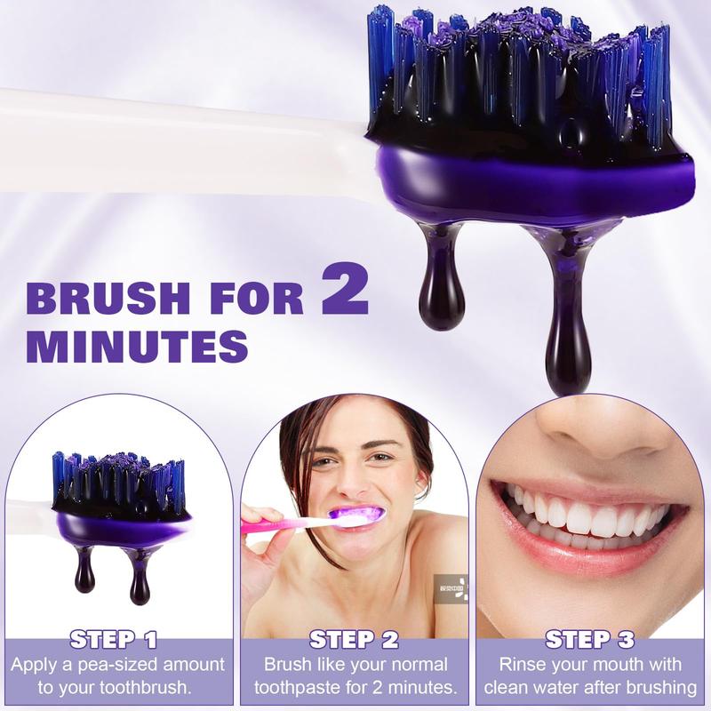 Purple Toothpaste: Teeth Whitening Solution. Removes Stains, Corrects Color. Brighten Your Smile with Our Effective Whitening Kit. Oral