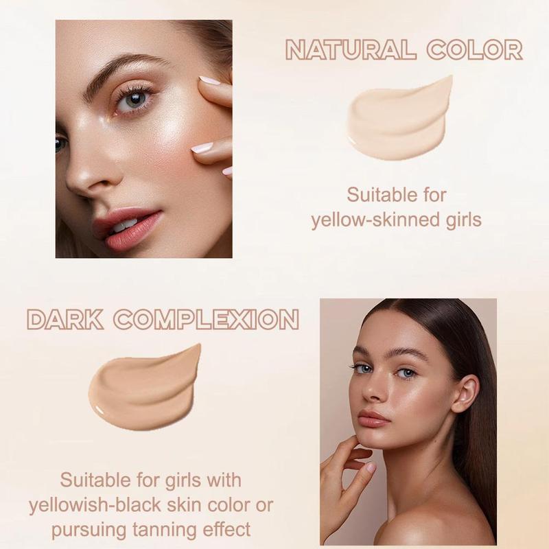 Long-lasting Nude Moisturizing Cushion Foundation, Full Coverage Flawless Lightweight Concealer Foundation, Suitable for All Skin Tones and Skin Types