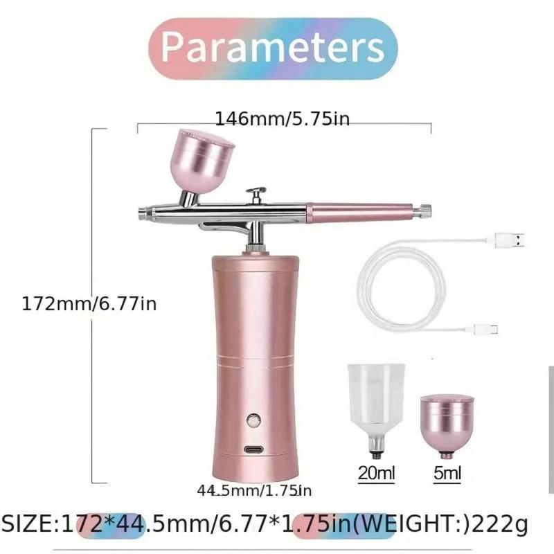 USB Rechargeable Portable Airbrush Kit for Summer, Multifunctional Handheld Airbrush for Nails, Nail Art Painting Cake Painting Airbrush, Makeup Airbrush, Professional Manicure Tool for Home & Salon Use