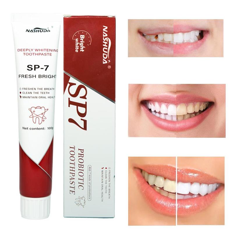 NASHUDA SP-7 Probiotic Toothpaste EnhancedFormula Balances The OralMicrobiome, Removes Stains, AndProvides Long-lasting Fresh Breath