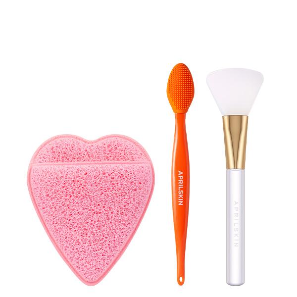 [APRILSKIN Official] Glass Skin, Sebum Sweeper | Blackhead Pore Brush, Pink Puff, Jelly Brush | Deep Cleanse Enhancer - Bristle, Cleansing