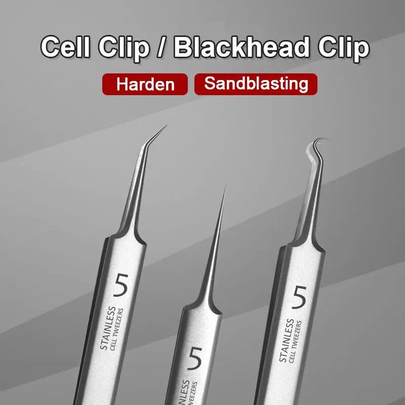 Ultra-fine Cell Pimples Blackhead Clip Tweezers Beauty Salon Remover Acne Needle Blackhead Deep Cleaner Clip Face Skin Care Tool