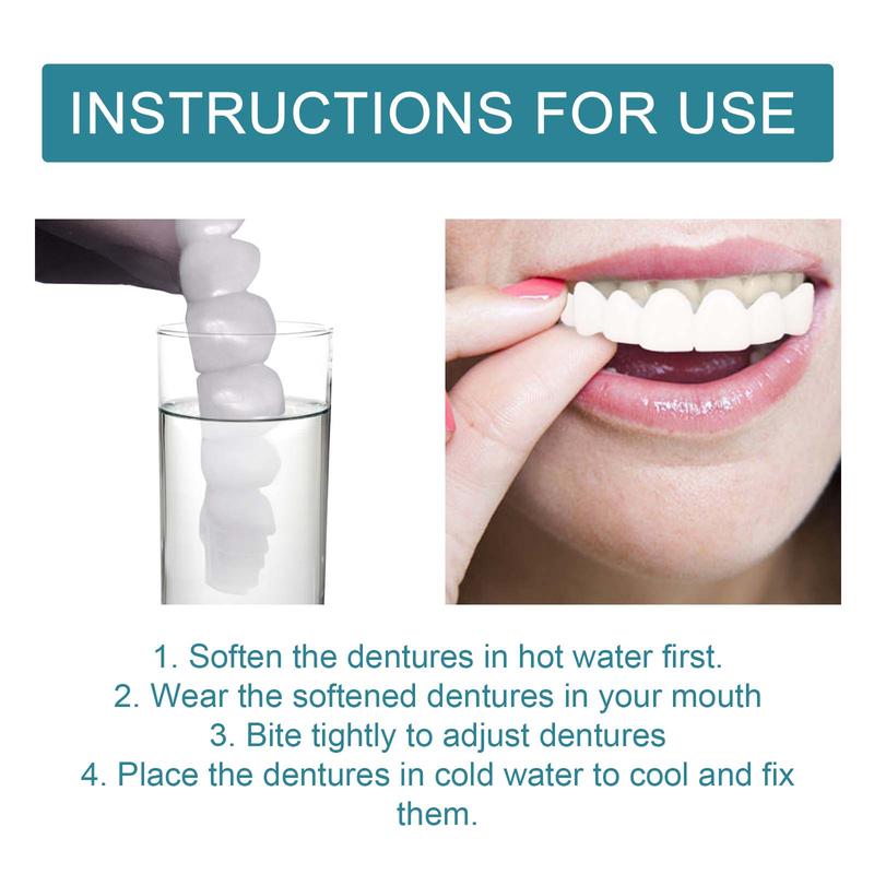 Temporary Teeth Perfect Cover,Adjustable Snap On,Moldable False Teeth for Beautiful Smile,Nature and Comfortable