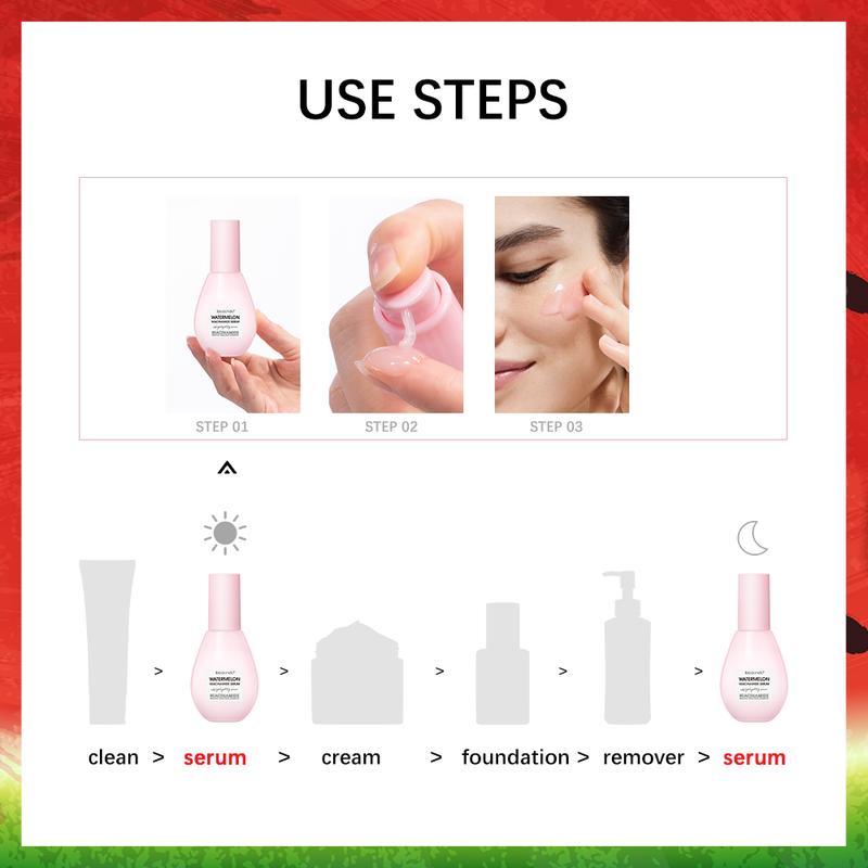 75ml Watermelon Nicotinamide Serum,1 2 Counts Pore Shrinking & SkinBrightening Essence, Moisturizing FacialSerum for Women & Girls