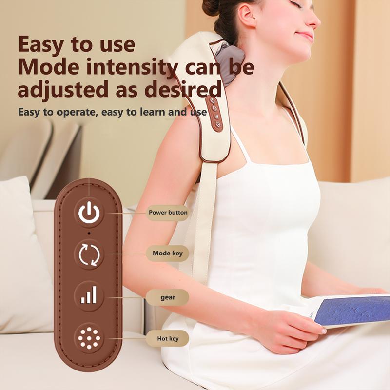 NoAging Neck Massager-Wireless, Portable & Rechargeable Therapy Device for Pain Relief, Relaxation & Stress Reduction Adjustable Intensity & Ergonomic Design. Durable Lightweight Relaxing Removable Comfort  and shoulder