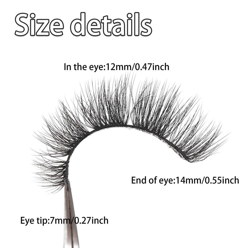 3D Natural False Eyelashes, 10 Pairs Wispy Faux Cluster Lashes, Volumized False Eyelashes for Women and Girls Eye Makeup Enhancement, Christmas Gift