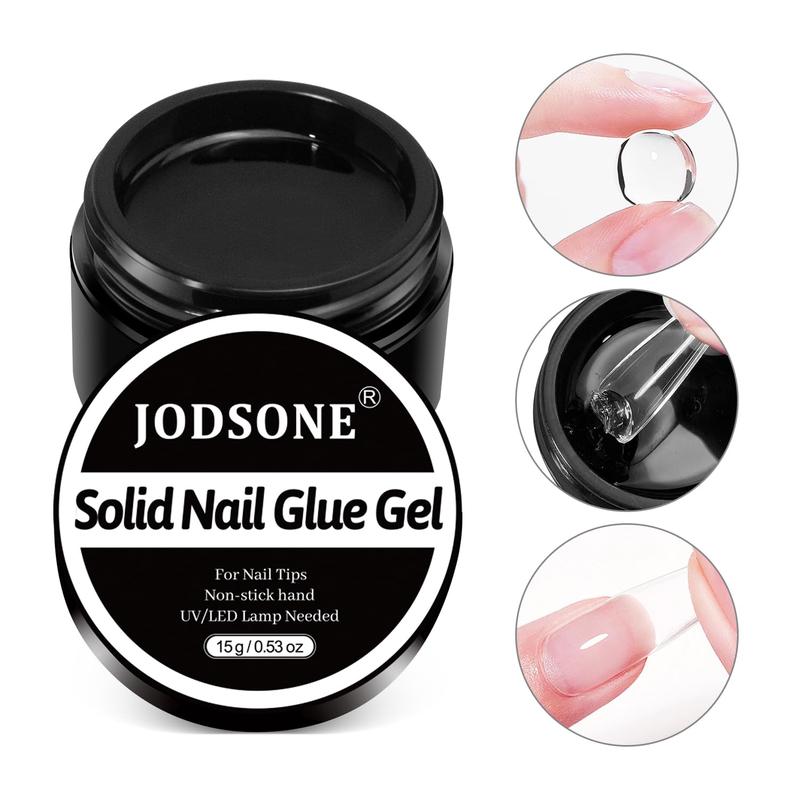 JODSONE Solid Nail Gel Glue Easy Operation 15 Gram Nail Glue U V Light Needed Nail Art Nail Care Nail Polish