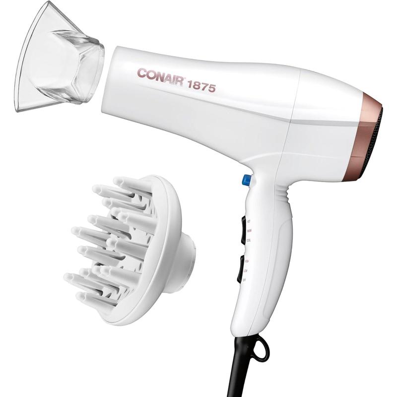 Double Ceramic Hair Dryer with Diffuser | Blow Dryer with Ionic Conditioning | Includes Diffuser and Concentrator