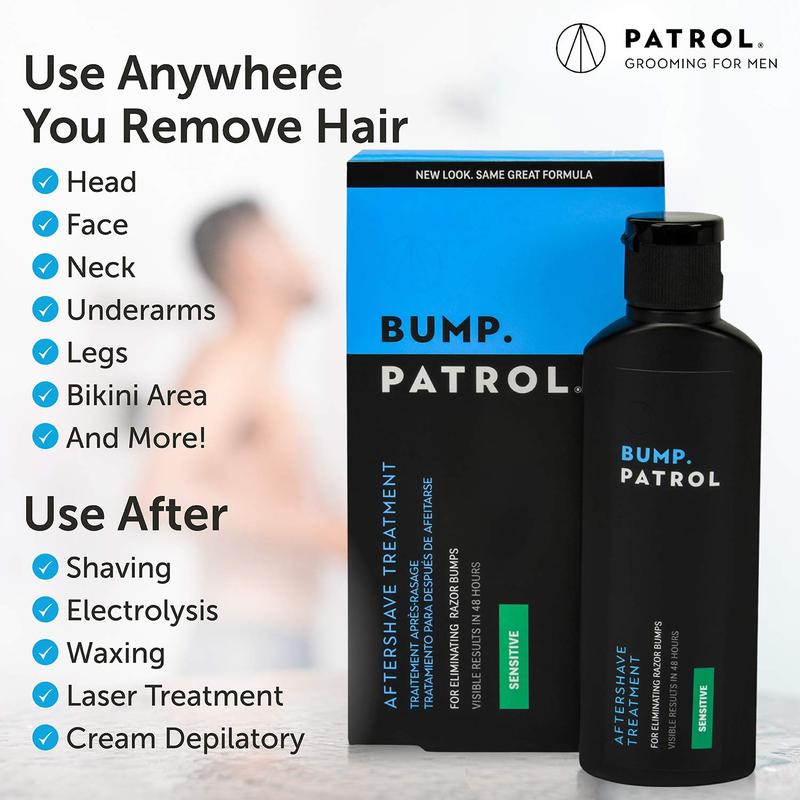 Bump Patrol Sensitive Strength Aftershave Formula - Gentle After Shave Solution Eliminates Razor Bumps and Ingrown Hairs - 2 Ounces Foam Moisturizer