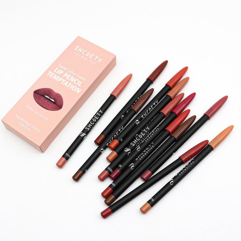 Long Lasting Skincare Lip Liner Set, 2 Boxes (Total 24pcs) Waterproof Matte Lip Liner Pencils, Moisturizing Lip Liner Pens, Girls and Women Lip Makeup Products, Makeup Products, Makeup Set