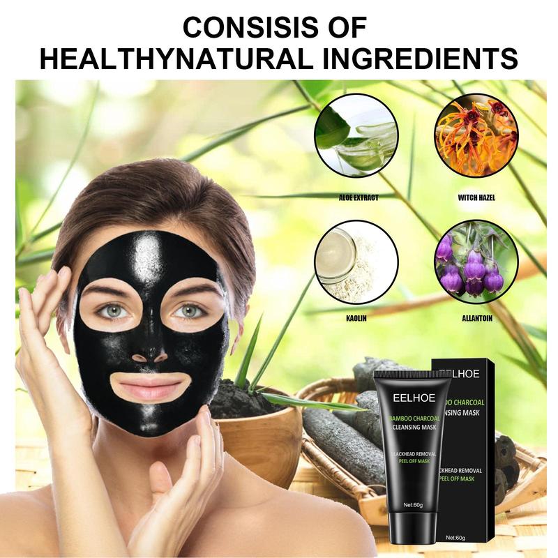 Bamboo Charcoal Cleansing Mask, Summer Deep Cleansing Peel Off Mask for Daily Use, Facial Skin Care Products for Women & Men