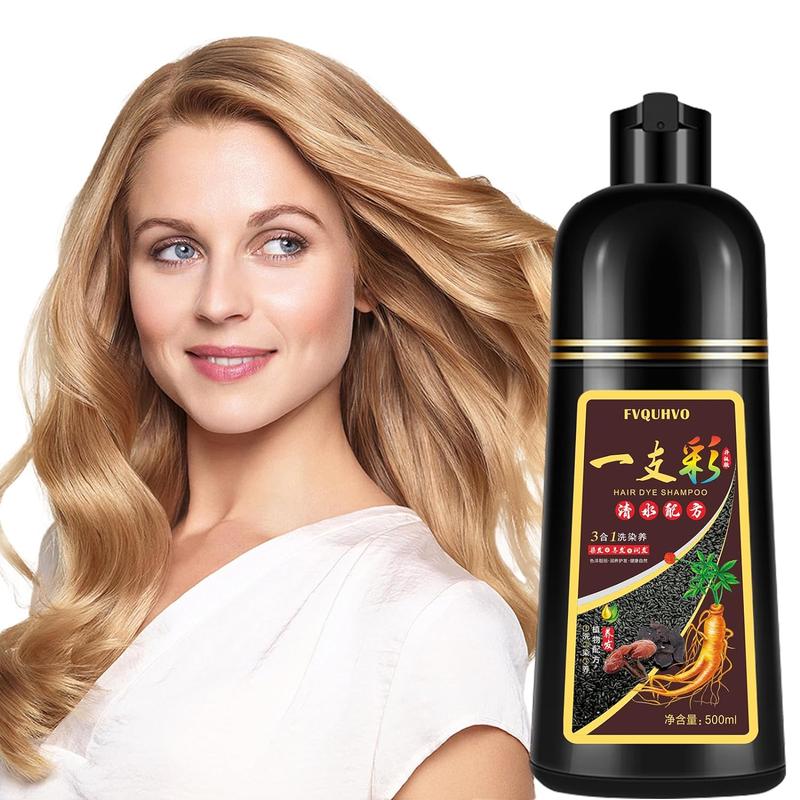 Instant Golden Brown color Hair Dye Shampoo - 3-in-1 Formula for Quick, Natural Gray Coverage in 10-15 Minutes, 500ML  hair type haircare