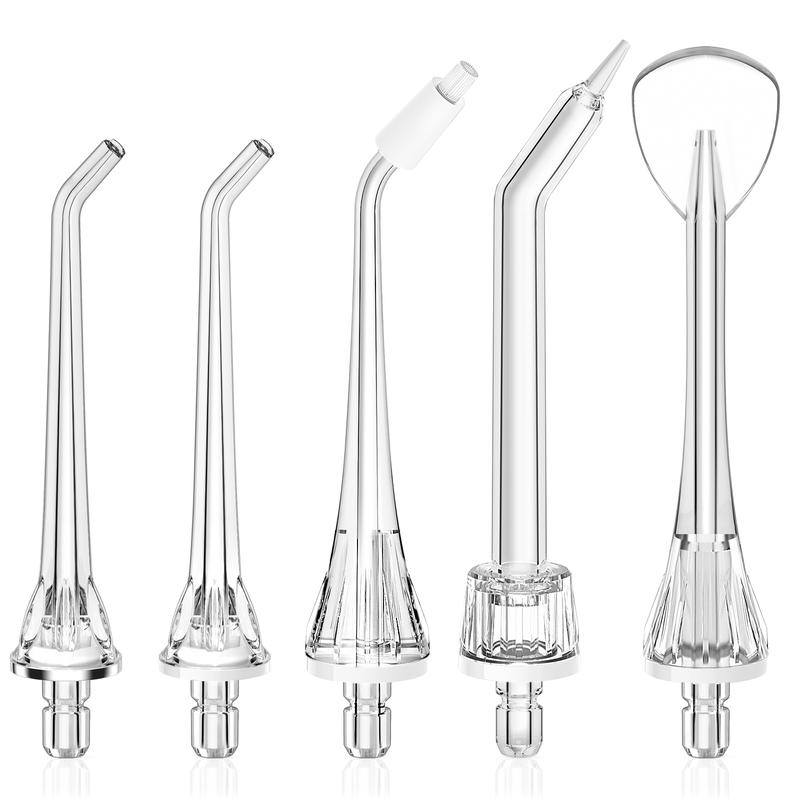 COSLUS 5-Pack Water Dental Flosser Replacement Tips 2 Standard, Orthodontic, Periodontal, Tongue Scraper - Easy to Replace, Versatile Nozzles for Optimal Oral Hygiene