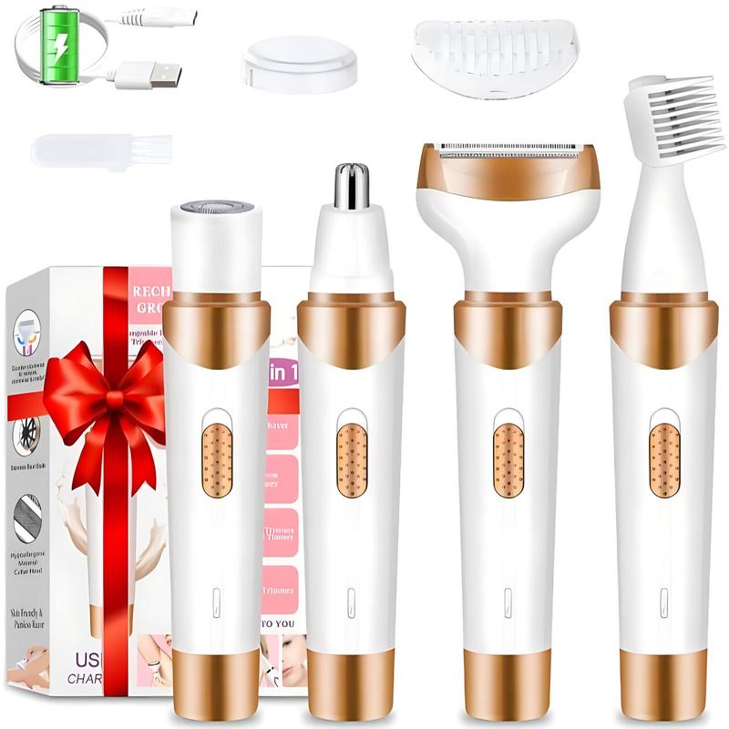 4 in 1 Electric Shaver, 1 Set Portable Hair Removal Machine, Cordless Hair Trimmer for Women, Men, Girls, Epilator Hair Remover, Christmas Gift