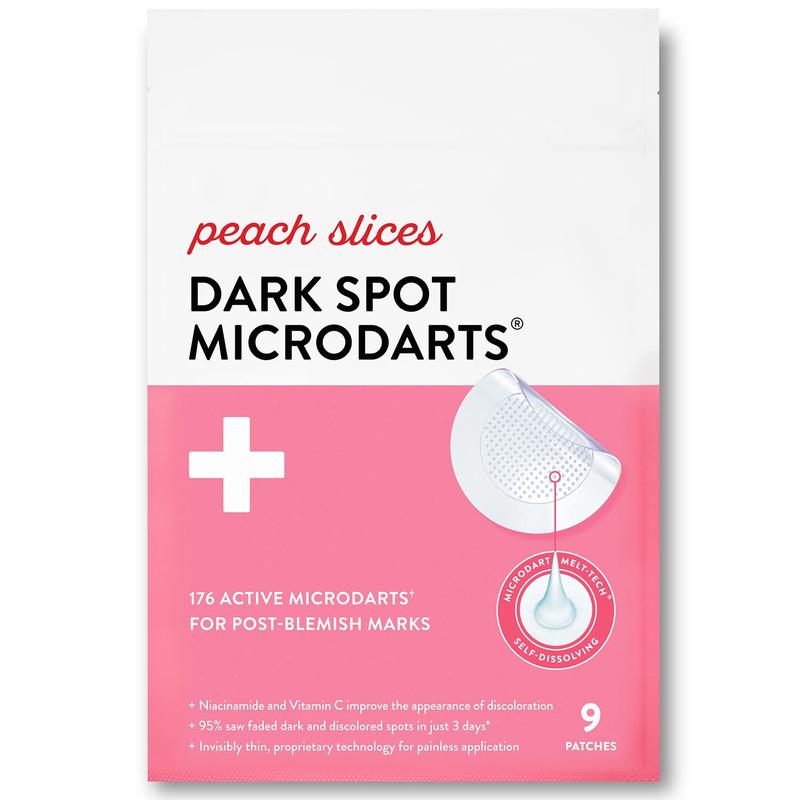 Peach Slices MicroDarts | For Post-Blemish Redness | Self-Dissolving | Niacinamide, Vitamin C, Hyaluronic Acid, and Cica | Vegan | Cruelty Free | 9 Patches