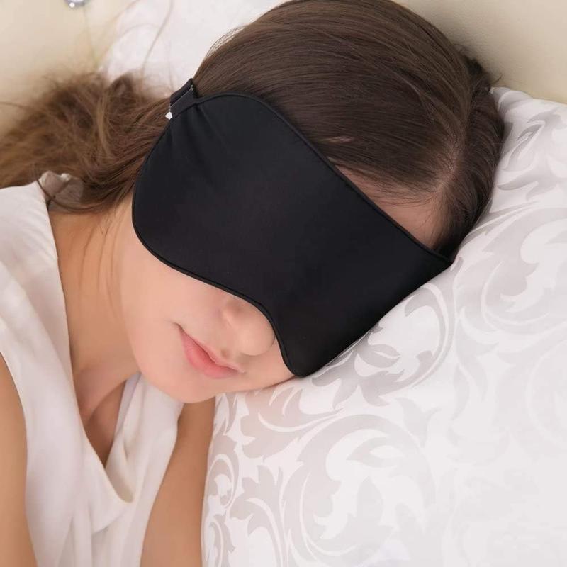 Eye Mask for Sleeping, Sleep Mask, Blindfold -  Silk Sleeping  for Women Men with Adjustable Strap, Eye Blinder,  Block Out Light, Zero Head