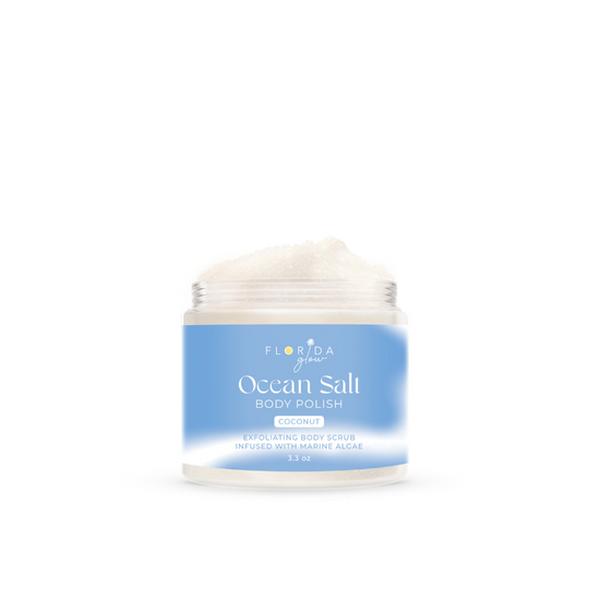 Florida Glow Ocean Salt Body Scrub Coconut 3.3oz Body Care Smooth