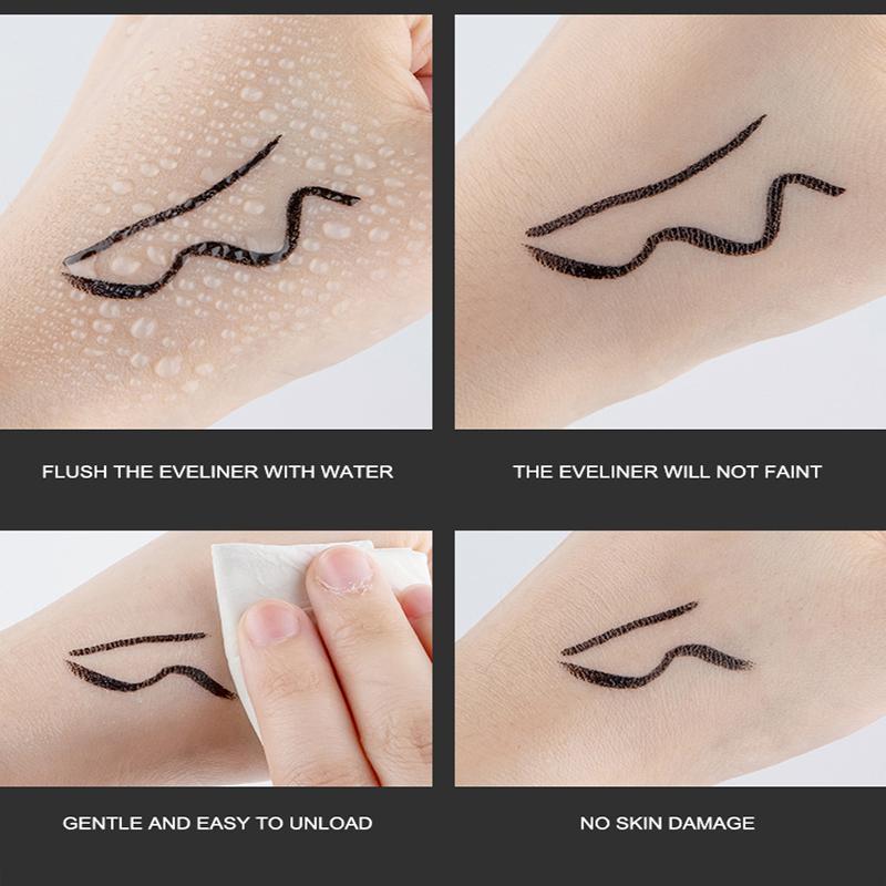 2 in 1 Double-headed Waterproof Eyeliner, Sweat Proof Fine Tip Eyeliner Pens, Quick Drying Eyeliner with Flexible Tip & Comfortable Grip, Eye Makeup Tool