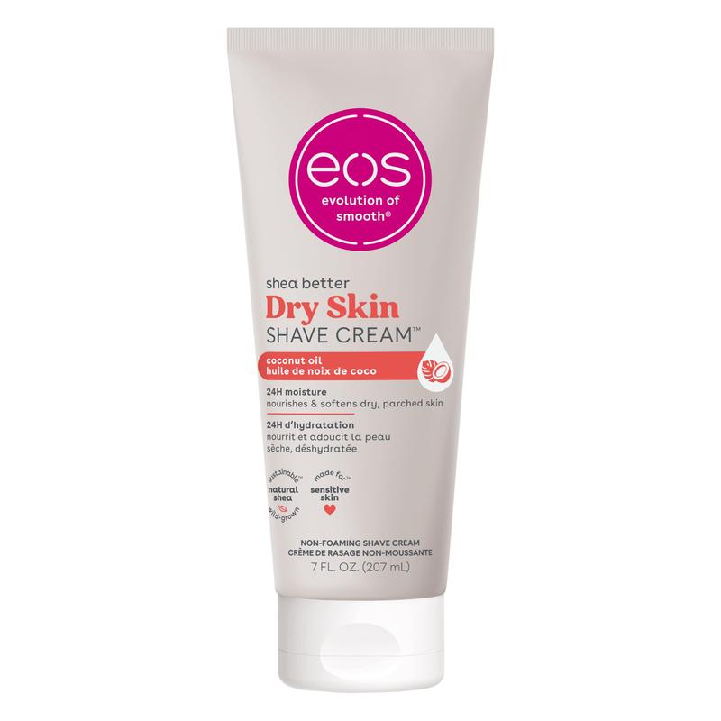 eos Shea Better Dry Skin Shaving Cream, Shave Cream for Women, Skin Care and Lotion with Coconut Oil, 24-Hour Hydration, 7 fl oz Aftershave Moisture