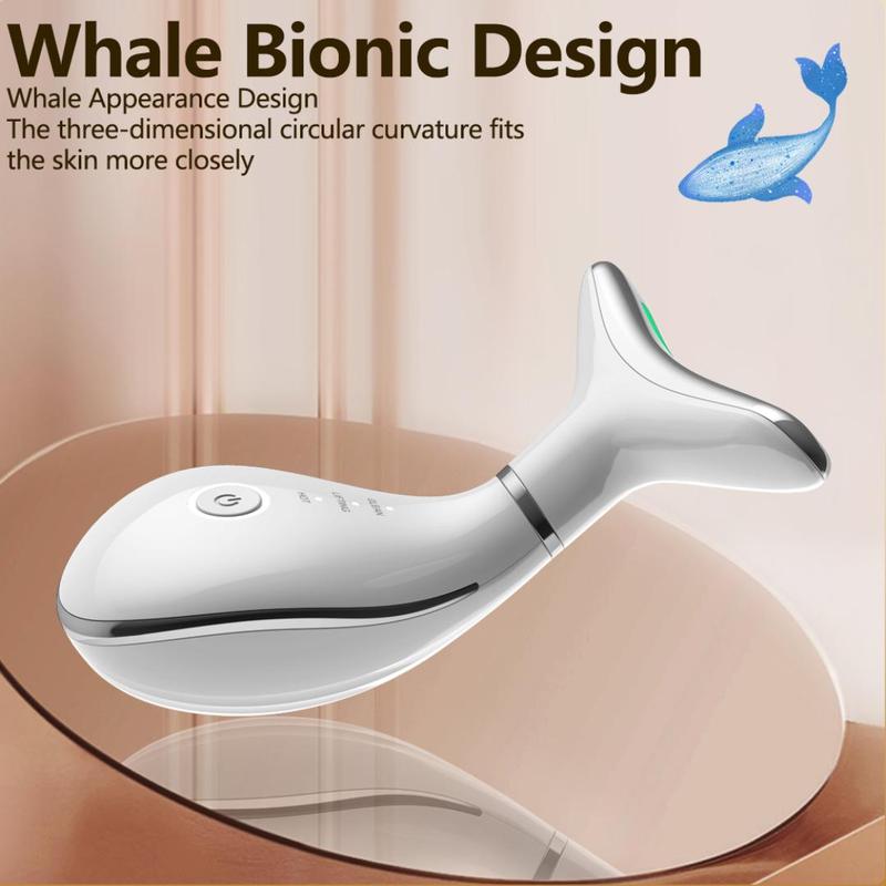 Multifunctional Facial Massager, 1 Box Whale Bionic Design Neck Massager, Neck & Face Lifting Tool, Facial Beauty Instrument for Men and Women