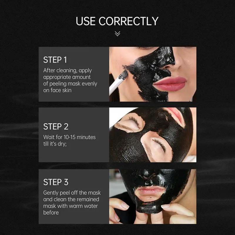 Bamboo Charcoal Facial Mask for Blackheads - 50g Black Dot Remover for Nose and Face, Anti-Acne Pimple Treatment, Deep Cleansing Skin Care