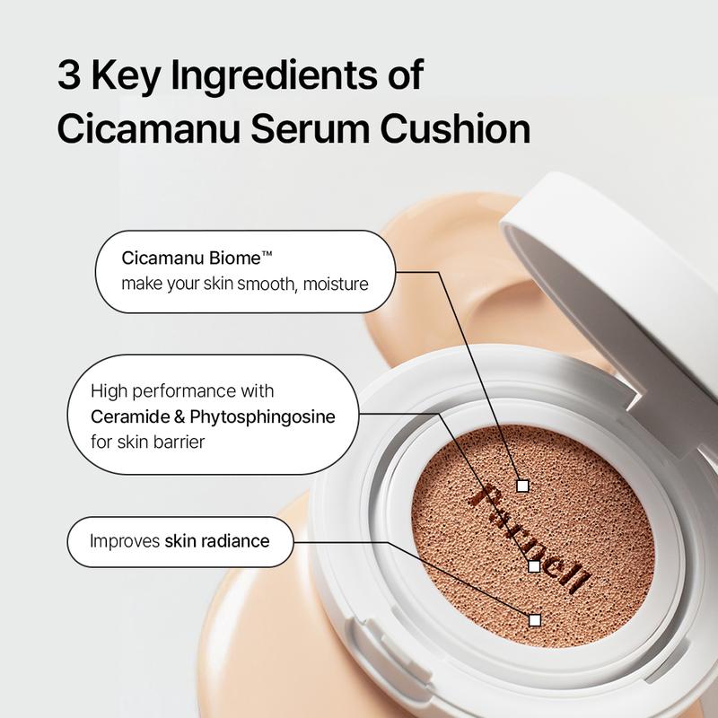 [Parnell Official Shop] Cicamanu Serum Cushion 30 New Shades (0.52 oz.   15g)