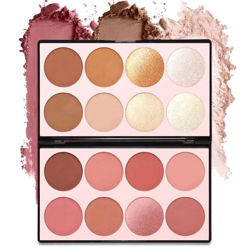 16 Color Contouring Palette - Blush Highlighter Bronzing Powder All-in-One Makeup Palette Contouring Set - Face Makeup Holiday Gift