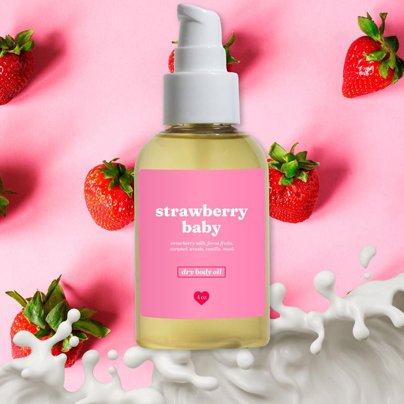 Handcrafted Strawberry Baby Scented Body & Massage Oil Body Care Caramel