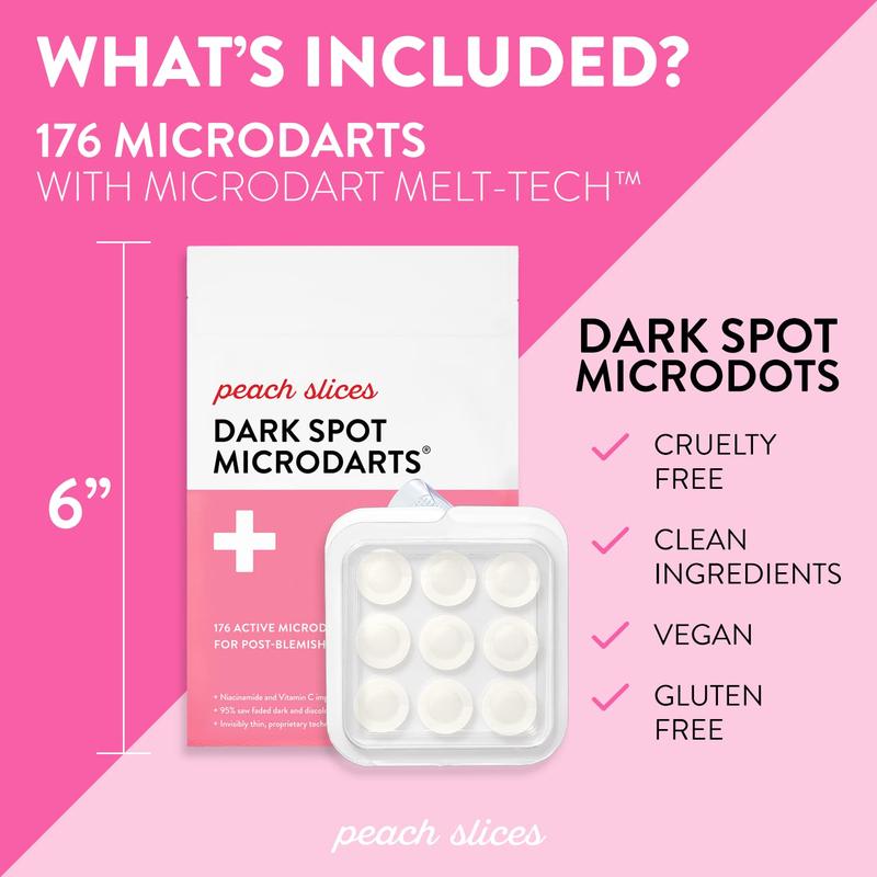 Peach Slices MicroDarts | For Post-Blemish Redness | Self-Dissolving | Niacinamide, Vitamin C, Hyaluronic Acid, and Cica | Vegan | Cruelty Free | 9 Patches