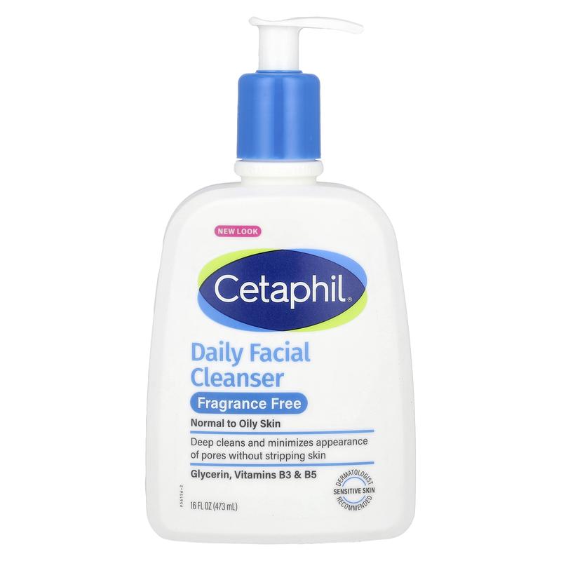 Cetaphil Daily Facial Cleanser, Fragrance Free, 16 fl oz (473 ml)