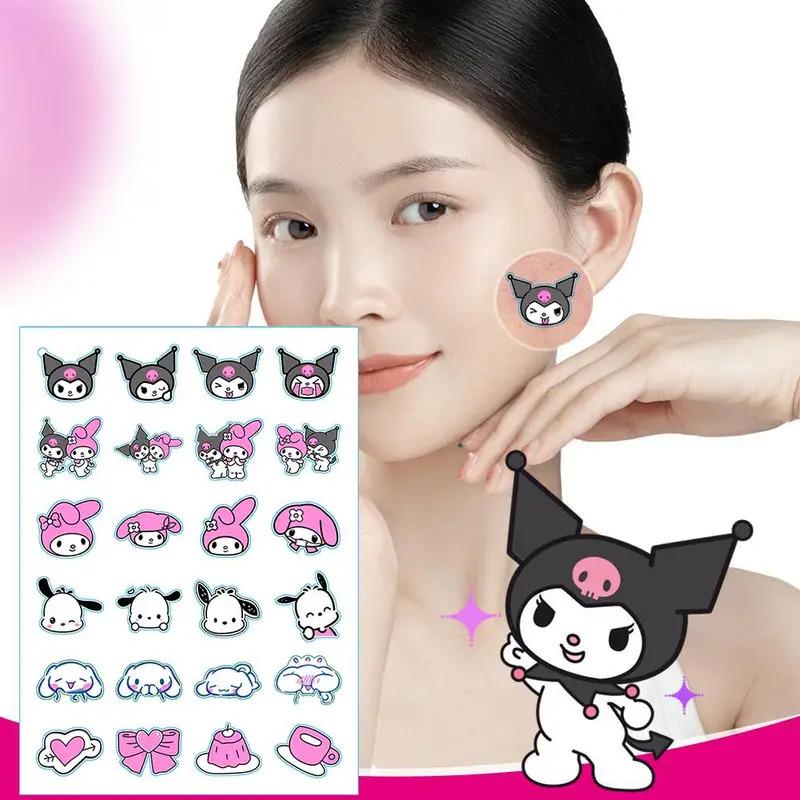 24 PCS SET Kuromi Pimple Patch Acne Colorful Invisible Acne Removal Skin Care Stickers Concealer Face Spot Beauty Makeup Tools