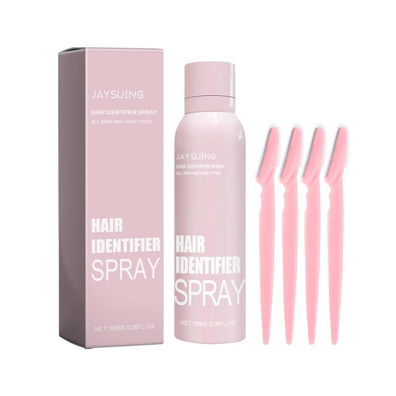 Hair Identifier Spray & Eyebrow Trimmer Set, 2 Boxes Gentle Hair Removal Spray & Eyebrow Shaping Tool, Facial Hair Removal Product for Women