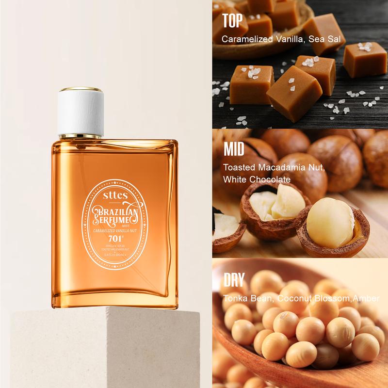 Sttes brazilian Perfume 701#（Caramel vanilla macadamia nut） - Eau De Perfume 100ml (3.4fl Oz)  amber gourmet tune (Caramel vanilla+roasted macadamia nuts) sttes brazilian