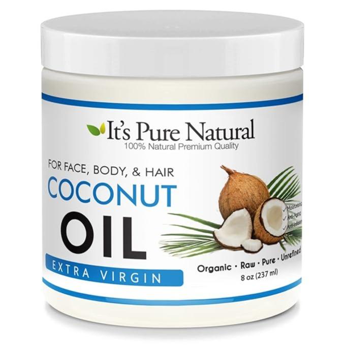 It's Pure Natural Extra Virgin Organic Unrefined Raw Coconut Oil (16 oz) for Skin, Hair, Cuticles, Scalp & Foot| Moisturizes & Nourishes Skin | Use In Massage, Oil Carrier & DIY Skin Care Recipes