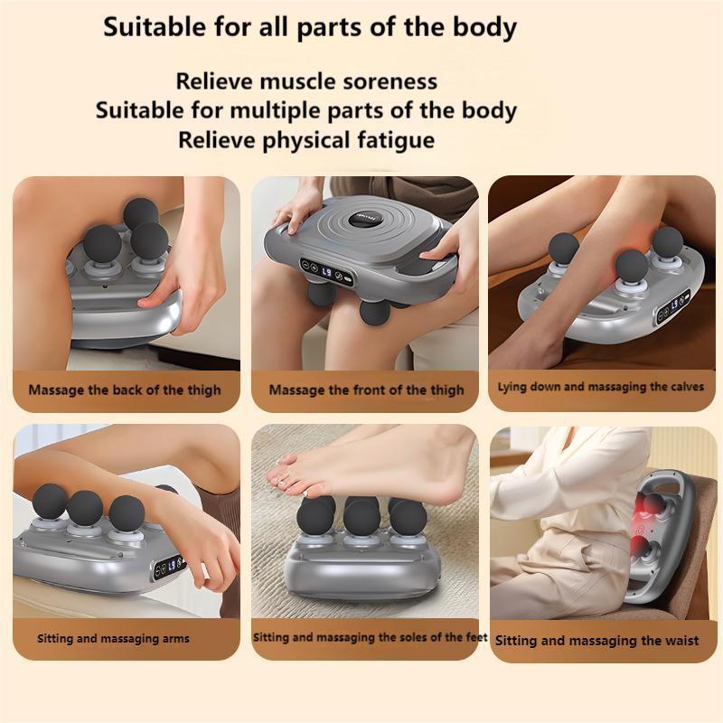 Electric Massager, 6-head Muscle Relaxation Massager, USB Rechargeable Handheld Muscle Massager, Professional Muscle Massage Tool for Home, Office, Gym