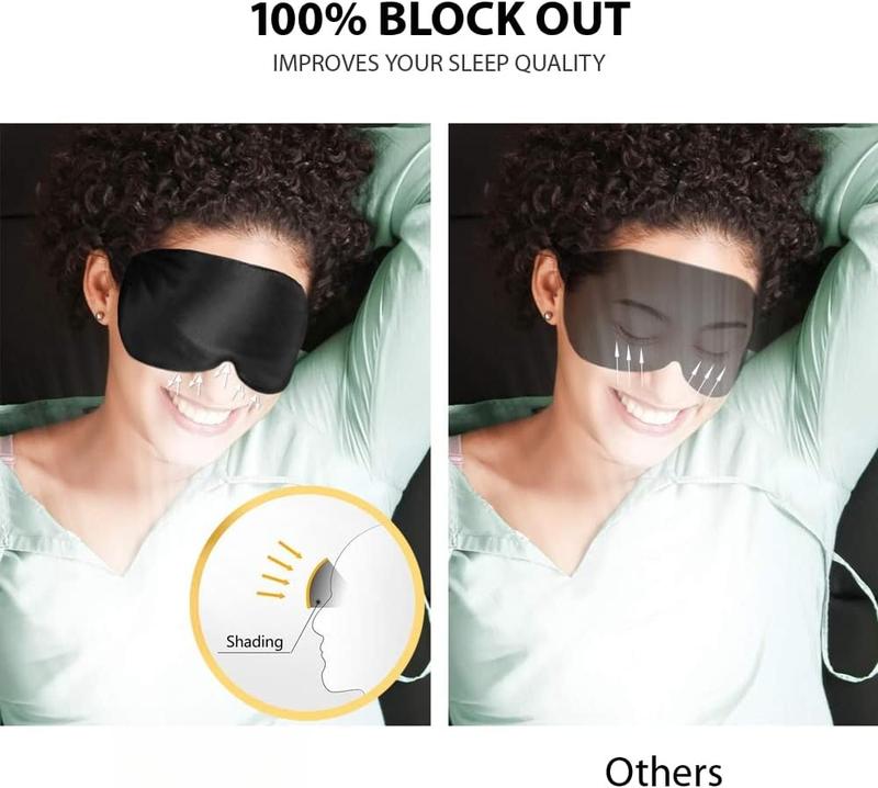 Eye Mask for Sleeping, Sleep Mask, Blindfold -  Silk Sleeping  for Women Men with Adjustable Strap, Eye Blinder,  Block Out Light, Zero Head