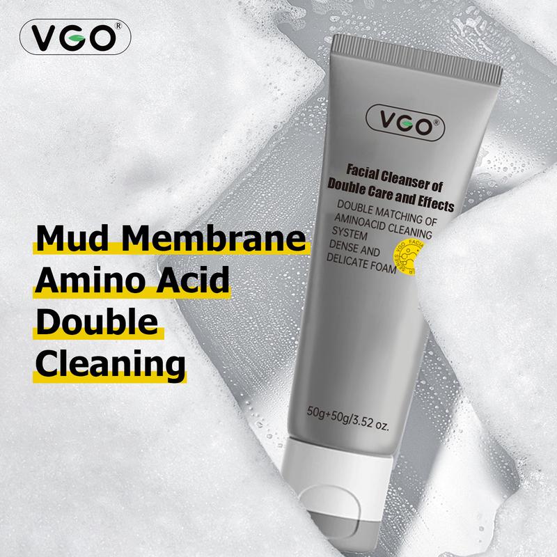 VGO Double Care Facial Cleanser - 50g, Suitable for All Skin Types,  and Moisturizes for Optimal Gentle Cleansing Sensitive Foam