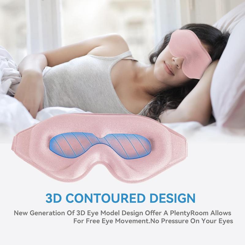 Solid Color 3D Eye Mask, Breathable Eye Cover with Adjustable Strap, Soft Eye Mask for Sleeping, Sleep Mask for Women & Men, Mens Mask, Cool Bedroom, Bedroom Accessories, Christmas Gift