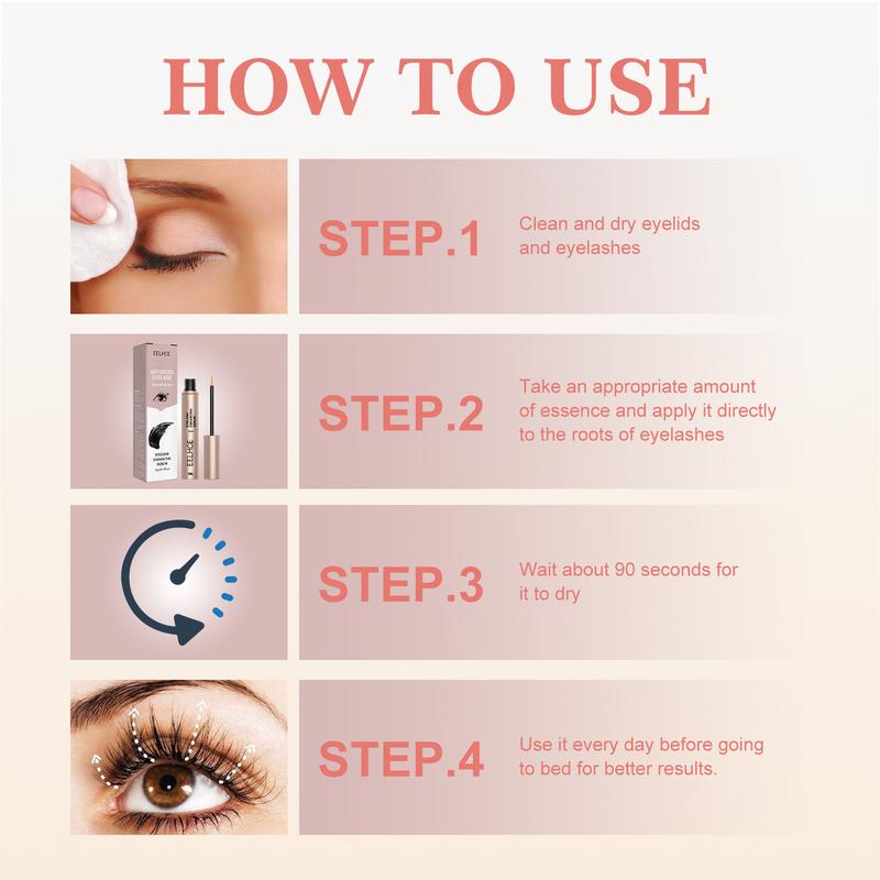 EELHOE Eyelash Serum Natural Curling Long Black Thick Eyelashes Moisturizing Care Liquid Makeup Mascara