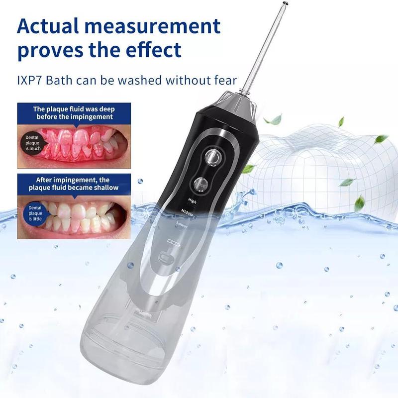 NOAHCAM Water Dental Flosser - 3 Modes,300ML Portable & Rechargeable, IPX7Waterproof - Home and Travel Oral Care USB Rechargeable