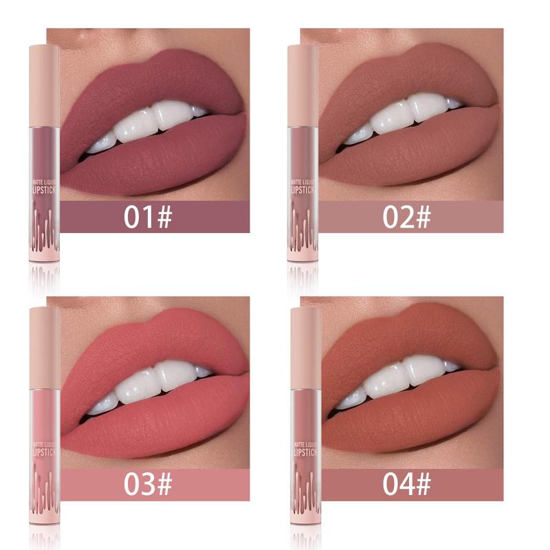 Long Lasting Matte Liquid Lipstick, 1 Count Waterproof Non-stick Lip Gloss, Moisturizing Lipstick Cosmetic, Suitable for All Occasions Lip Makeup, Christmas Gift