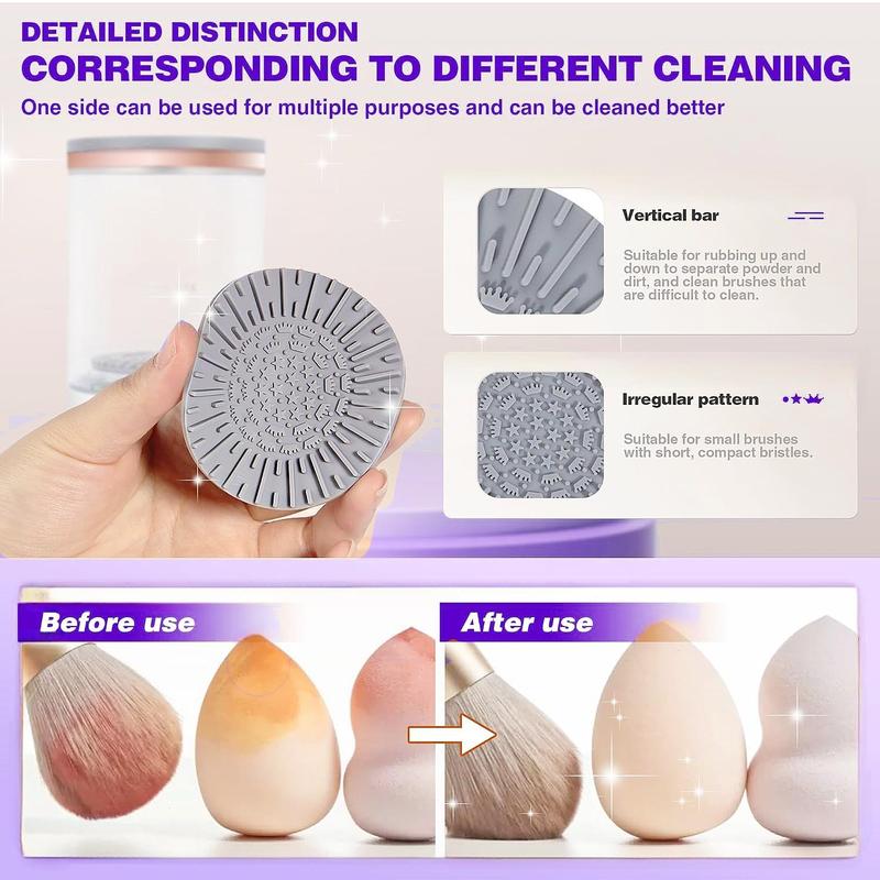 Electric Makeup Brush Cleaner, Portable Make Up Brush Cleaner Machine for All Makeup Brushes with Makeup Brush Cleaner Mat, Cleaning Supplies, Christmas Gift